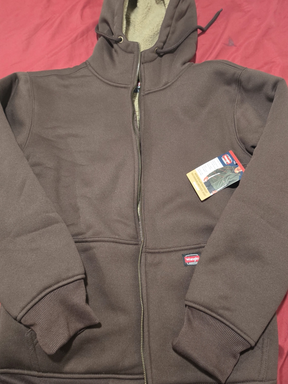 Wrangler Dark Brown Full-Zip Hooded Performance Jacket